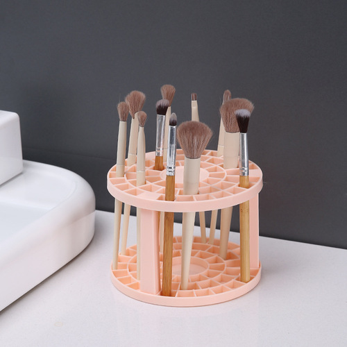 Creative makeup brush storage rack porous pen holder large capacity round pen holder plastic paintbrush holder storage tube