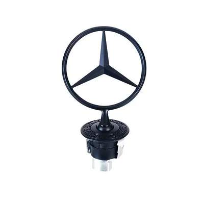 Mercedes-Benz E-Class emblem, S320 black emblem, W211 hood, black wheat stalk emblem, E300, S350 engine hood emblem (Car logo) - standard-