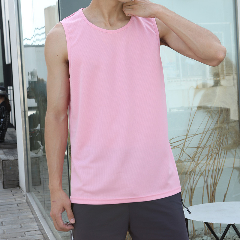 Chaleco deportivo para hombres de verano running fitness hielo rápido secado baloncesto entrenamiento de pista y campo camiseta sin mangas hombre hombro