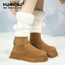 环球雪地靴女款2025棉鞋冬季新款加绒保暖百搭时尚芒果头勃肯棉鞋