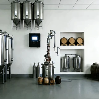 100升蒸馏设备 威士忌酿酒设备 金酒蒸馏设备 铜蒸馏器