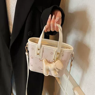 跨境时尚2025超火百搭小众菜篮子手提包新款高级感印花女士斜挎包