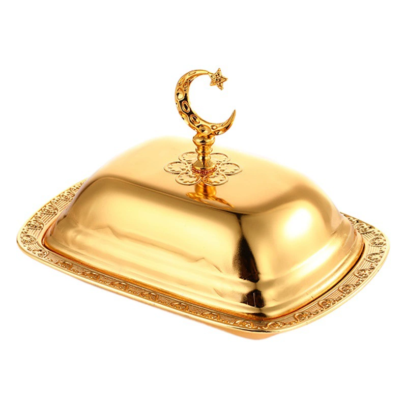 Европейская и американская креативная Закусочная тарелка с крышкой Классическая легкая Роскошная Кондитерская тарелка домашний Ресторан Кухня большой емкости металлический поднос