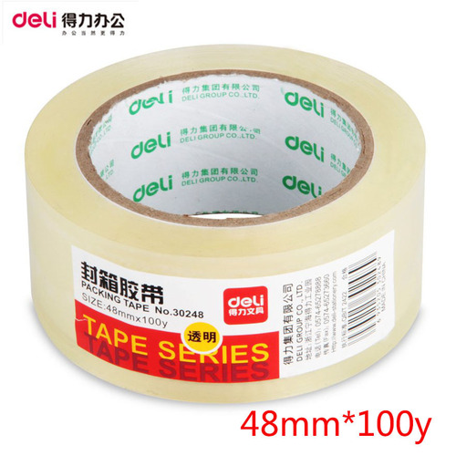 Deli Sealing Tape Packing Tape Large Thick Adhesive Tape Transparent Tape Supermarket Pack