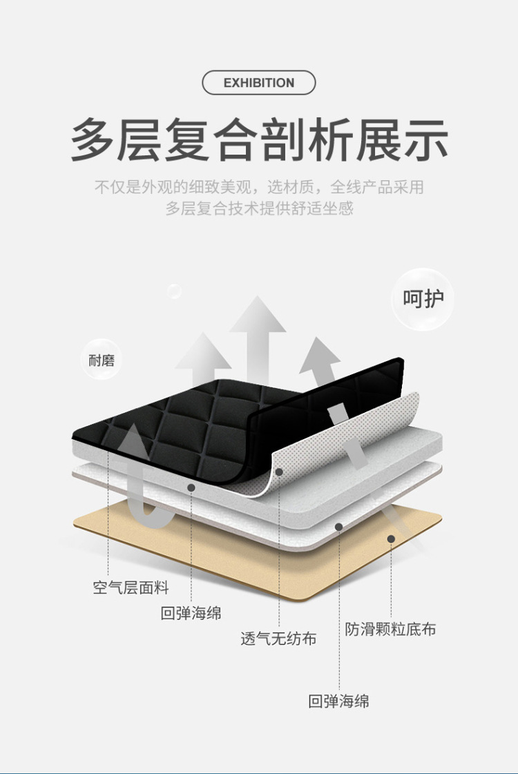 Cross-border hot-selling car square cushion car single cushion four seasons universal cycling cushion single anti-skid car cushion