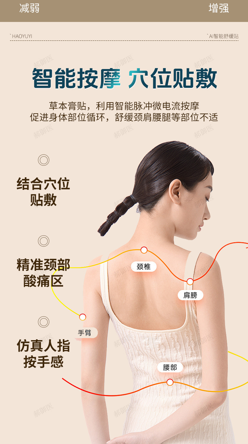 Smart Pulse Massage Patch with Far Infrared Heat for Neck Back and Shoulder Wellness 6 Patches per Box preparation