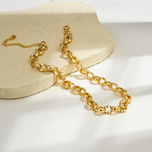 欧美时尚跨境外贸链式金属O字项链朋克嘻哈夸张颈链个性时尚粗链