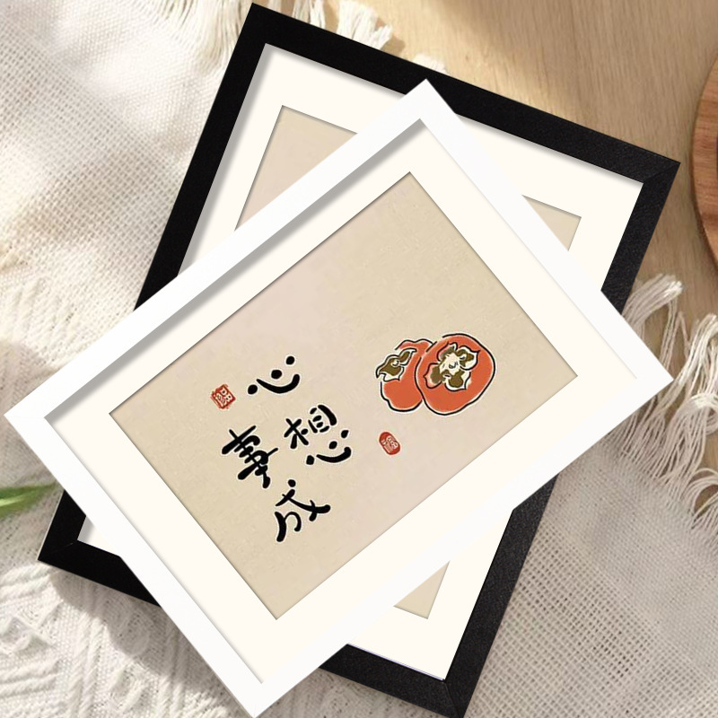 Wooden photo frame table photo mounting 5 inch 6 inch 7 inch 8 inch 10 inch a4 photo frame high sense calligraphy frame wall