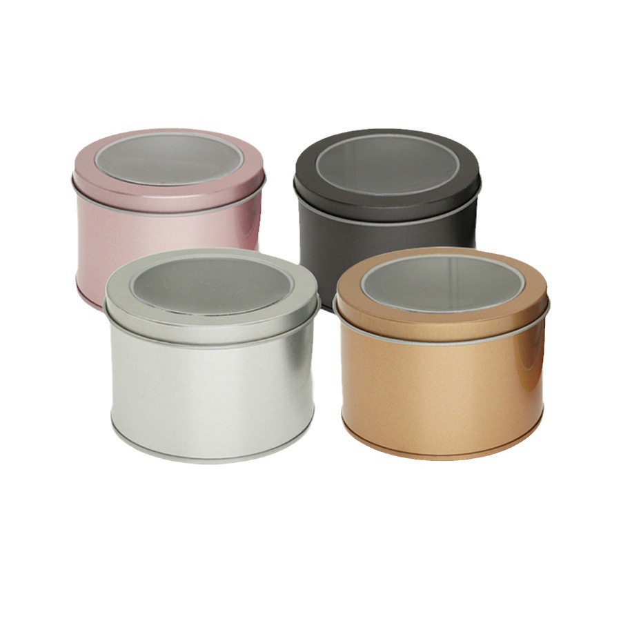 Caja metálica de hojalata con ventana para pasteles, repostería, empaque de galletas, spinner de dedo, y empaque de pulseras deportivas de baloncesto. image 7