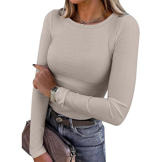 Women's Long Sleeve Top Autumn Winter Outerwear Inner T-Shirt Milk Silk Polyester Base Layer Shirt_ecoleips.com