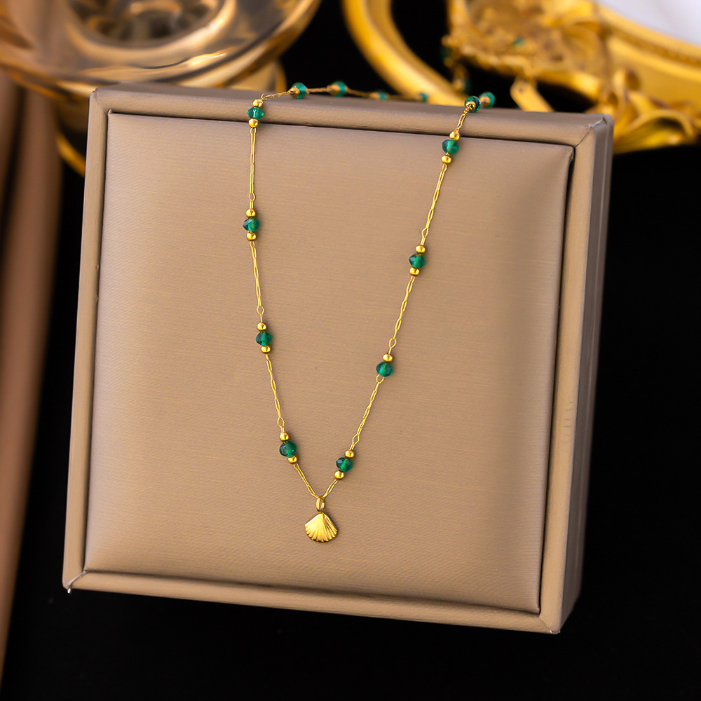 Pendant Necklace Classification 304 Stainless Steel Chain Material 18K Gold Plating Color 1 Piece Quantity Casual, Daily Occasion PVD Coated Real Gold Plated 18K Gold Shell 304 Stainless Steel Resin Elegant Waterproof Non Tarnish 304 Stainless Steel Pendant Necklace