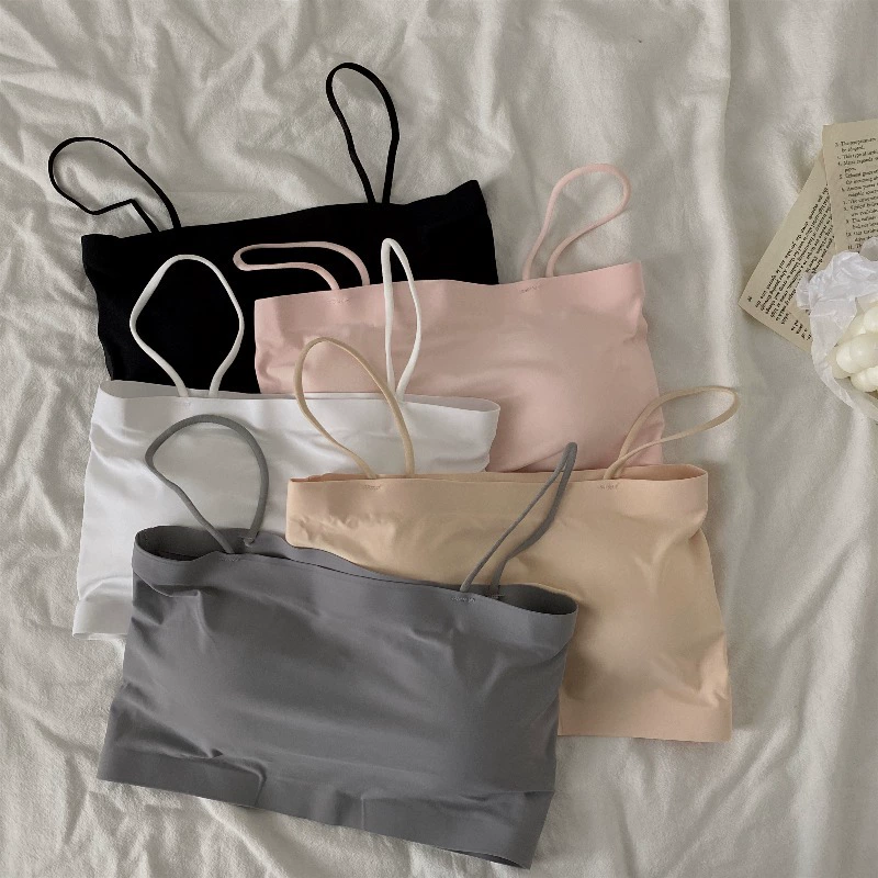 Ледяной шелк, красивый нагрудный слинг с запахом на спине, Женский Летний Тонкий Легкий пояс с защитой от бега, нагрудная накладка, верхняя одежда, нижний жилет с внутренней трубкой