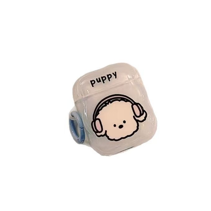 Nuevo estilo creativo de dibujos animados lindo música cachorro i12 cubierta de auriculares TPU a prueba de caídas personalidad portátil