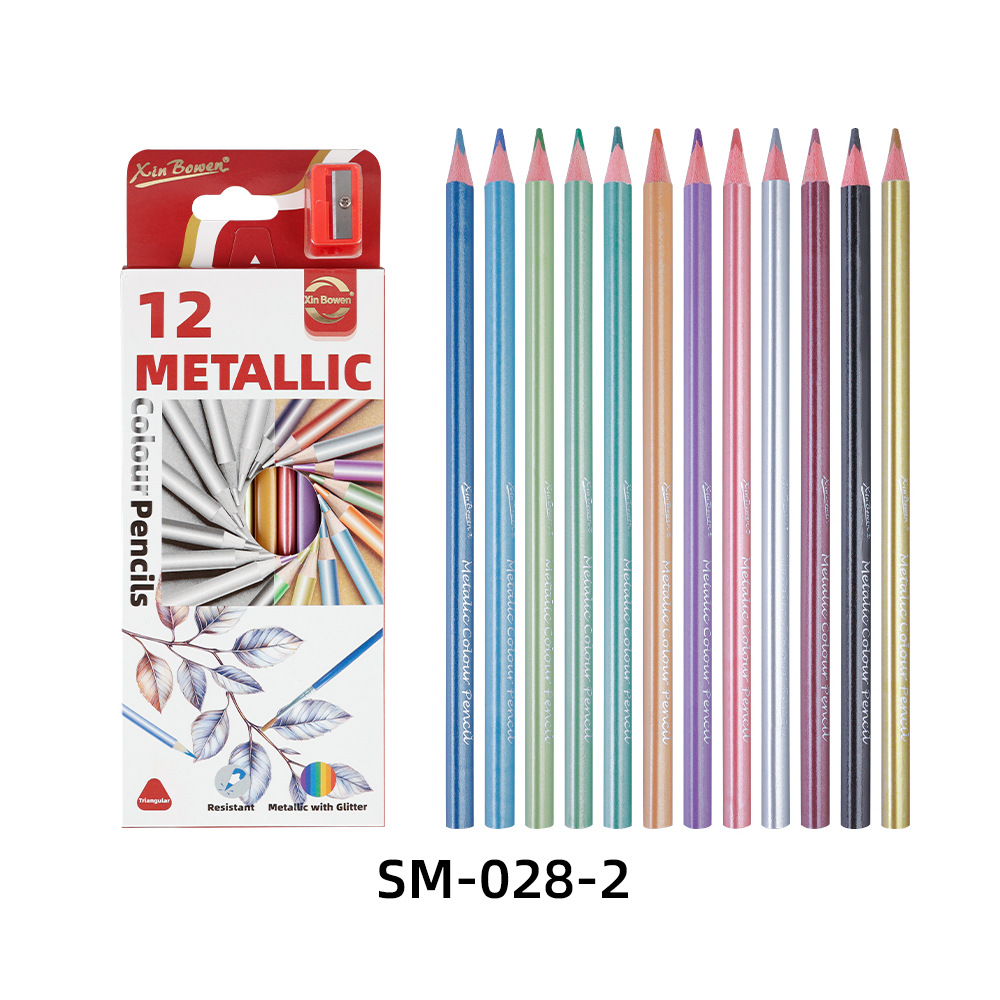 Xinbowen Plomo de color soluble en agua Plomo de hierro en caja 24/72 colores para estudiantes de arte Plomo de color de pintura para niños