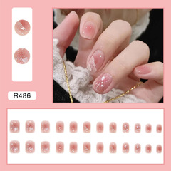 Bestselling Powder-Effect Wearable Nail Tips | Influencer-Approved Short, Thin Wearable Press-On Nails | Wholesale Finished Nail Stickers