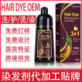 一支黑染发洗发水定制植物染发剂代加工泡泡染发膏跨境染发膏贴牌