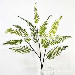 绿色仿真3叉波斯蕨蕨类仿真植物客厅装饰酒店客房造景摆件假绿植