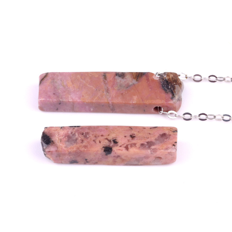 1213-natural cristal ágata irregular collar largo plano con forma colgante largo Amazon Live supply