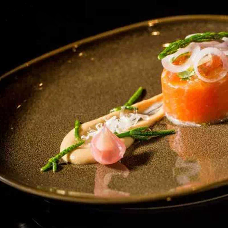 Transfronterizos LZ LICang cerámica cubiertos de ensalada de frutas de lujo ligero platos de arroz tazas de té caseras