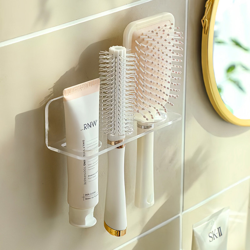 Bathroom comb rack, wall-mounted, no-drill, high aesthetic value comb storage box, comb organizer for the washbasin Bathroom comb rack, wall-mounted, no-drill, high aesthetic value comb storage box, comb organizer for the washbasin