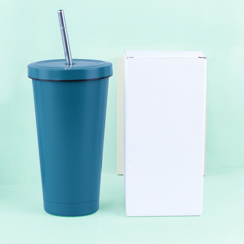 El comercio exterior de acero inoxidable 304 taza de paja transfronteriza de gran capacidad de vacío taza de café portátil taza de vacío del coche regalo