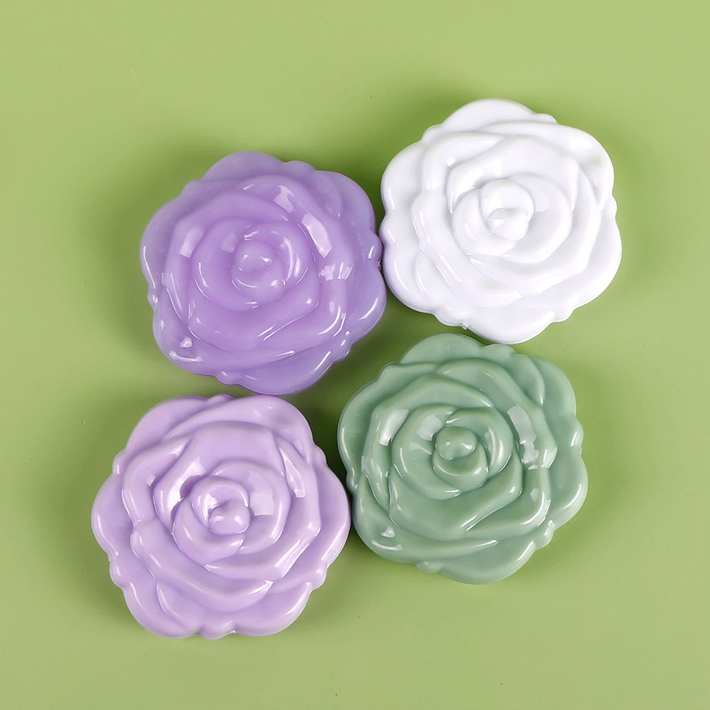 Folding double-sided pocket mirror, rose design, compact handheld (0.03 kg)