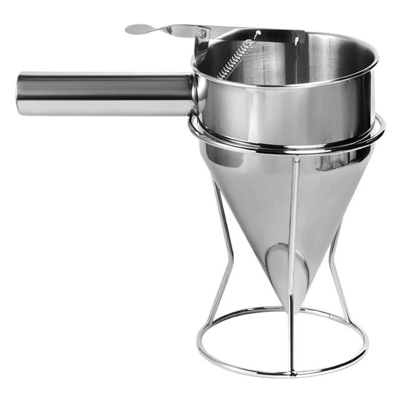 Воронка из нержавеющей стали для таракаяки, коническая кухонная принадлежность с подставкой, дозатор для жидкостей и закусок, ложка-воронка для теста.