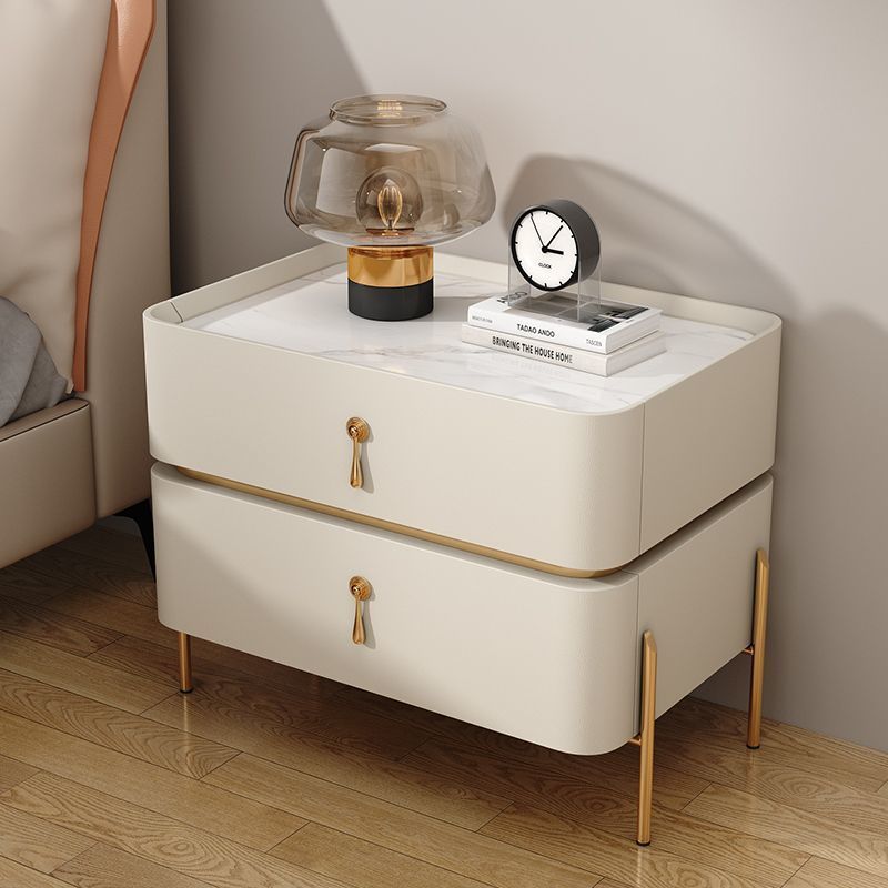 Bedside cabinet 2023 new model whole set high-end sense bedside cabinet light luxury simple modern solid wood bedside cabinet, rock slab bedroom