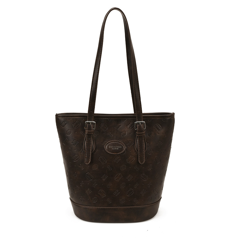 Cross-border 2025 otoño y invierno nuevo retro leopardo bolso de brazo de moda de viaje bolso de cubo de mujer moda coreana bolso de hombro