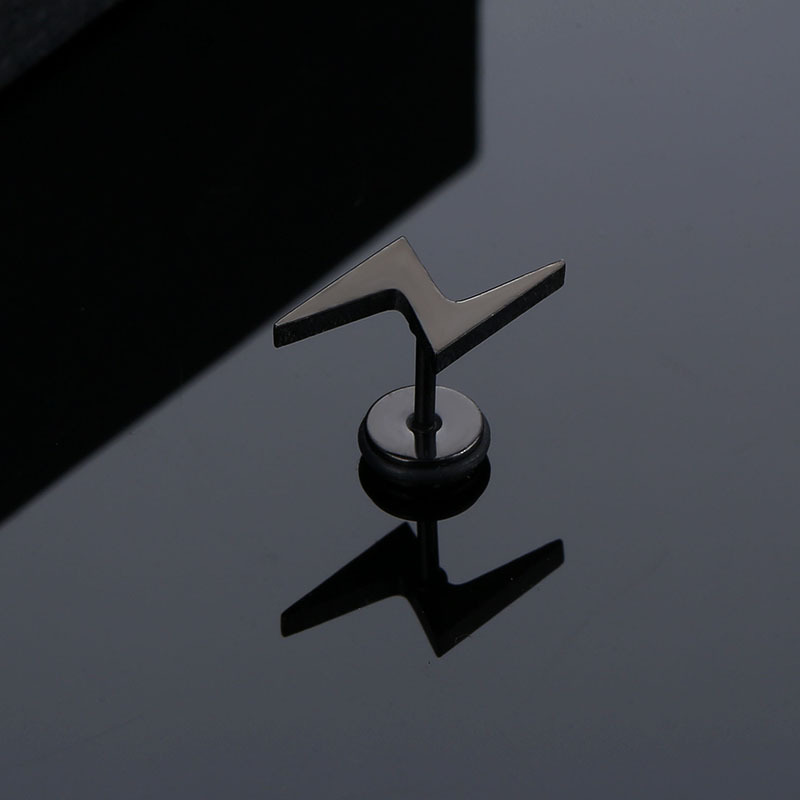 1 Pair Fashion Lightning Stainless Steel Plating Unisex Ear Studs