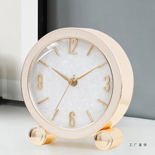 现代轻奢座钟客厅家用时尚简约台式摆钟创意钟表时钟摆件台钟静音