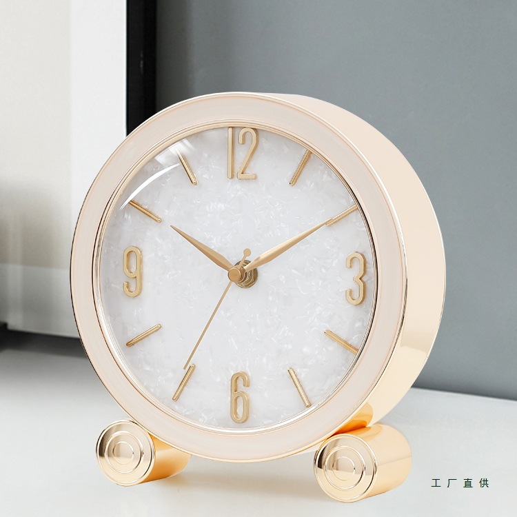 现代轻奢座钟客厅家用时尚简约台式摆钟创意钟表时钟摆件台钟静音
