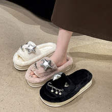 跨境2025新品休闲平底女拖鞋pu面料柔软耐磨防滑居家外出