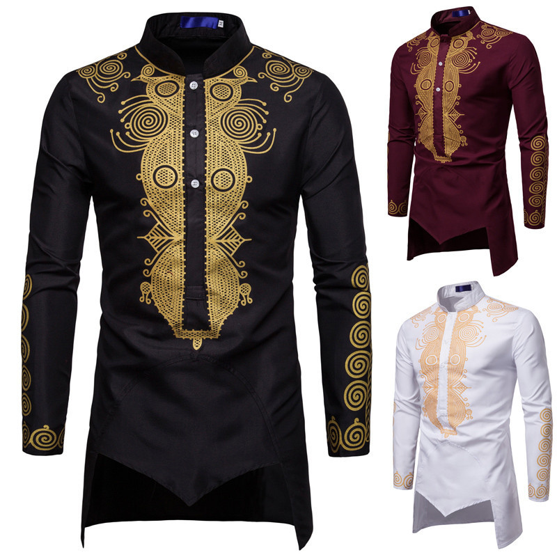 Fit Long Sleeve Ordinary Black Youth Four Seasons Universal Spot Collar Casual Printed Men's Shirt Fit Long Sleeve Ordinary Black Youth Four Seasons Universal Spot Collar Casual Printed Men's Shirt