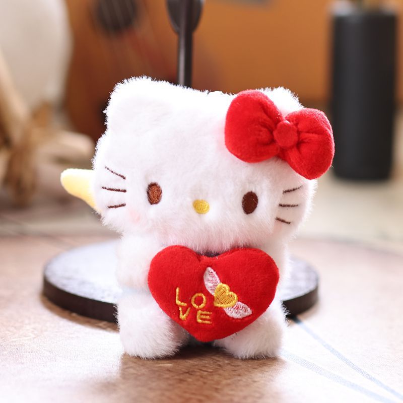 可爱萌天使爱心kt猫挂件毛绒玩具公仔小猫咪包包挂饰钥匙扣布娃娃|undefined