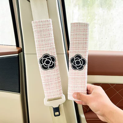 Year Gift for Women — Seat belt shoulder pad - camellia-pink-four-seasons-small-fragrance-shoulder-pads-1-pair