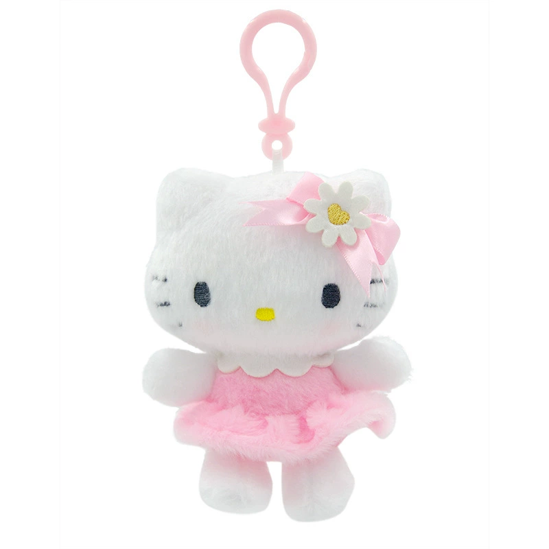 Плюшевый кулон Sanrio Hello Kitty, лицензионный талисман для сумки, плюшевый брелок, случайный цвет