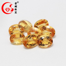 批发天然黄水晶戒面蛋形黄晶裸石18k金戒指项链镶嵌配饰配石工厂