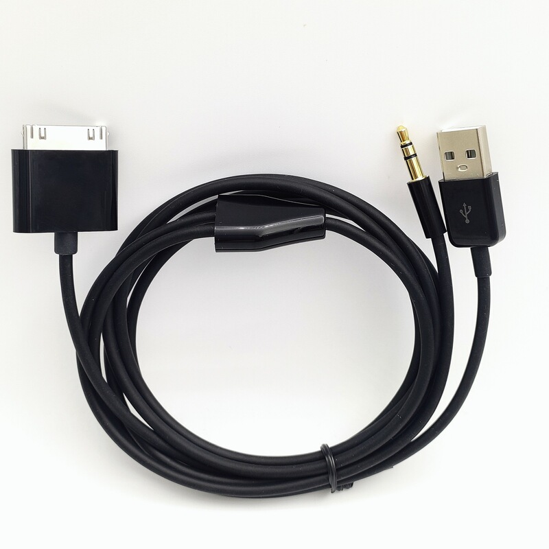 Suitable for Iphone4S Ipod Aux Car Audio Cable Mobile Phone USB Charging Data Cable 1.5m