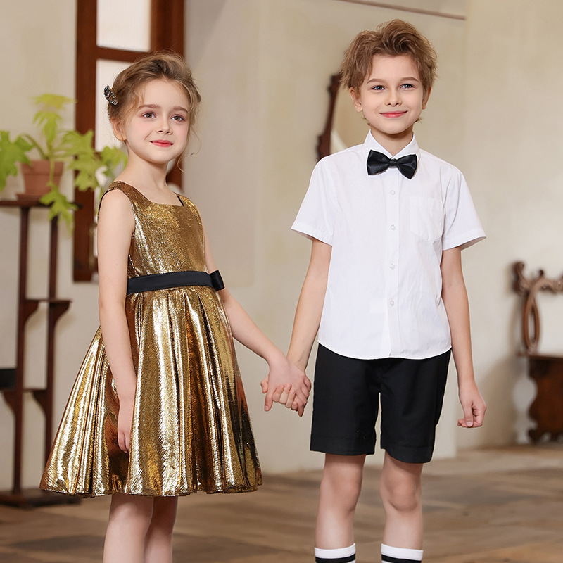 Uniforme de actuación del coro infantil del Día del Niño Uniforme de actuación para niños y niñas Jardín de infancia Escuela primaria y secundaria Vestido de recitación de poesía