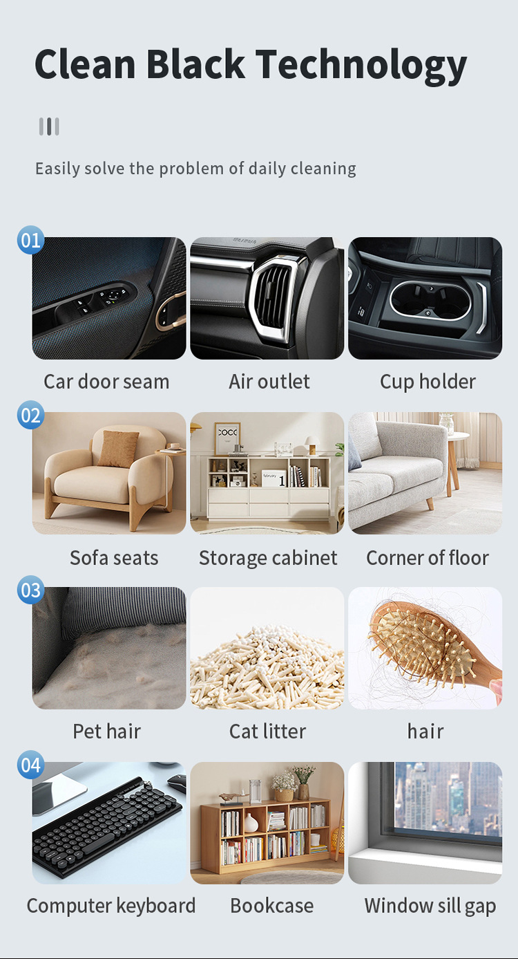 Cross-Border Vacuum Cleaner for Cars, Dual-Purpose Suction and Blowing, Small Mini Handheld Car Vacuum with Strong Suction Power