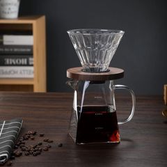 批發供應高硼硅玻璃咖啡壺V60濾杯過濾器套裝天圓地方分享壺
