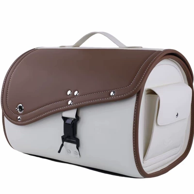 Best-selling motorcycle tail box for Motorcycle trunk - v05-off-white-large-side-pocket-model-can-hold-a-full-face-helmet