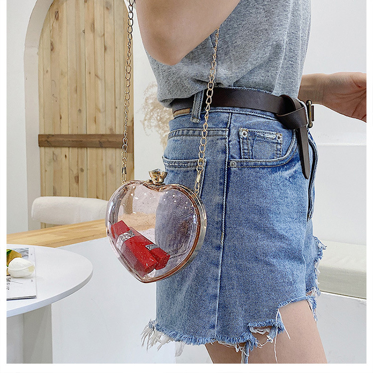 Acrylic Transparent Heart-shape Chain Shoulder Messenger Bag Wholesale display picture 8