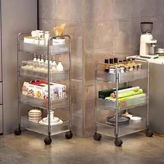 アクリルトロリー収納ラックスナックラックキッチンリビングルーム多層プラスチック透明可動収納ラック