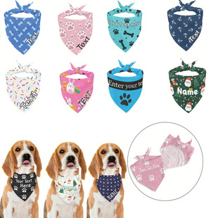 Temu Hot Selling Pet Triangle Scarf Creative DIY Pet Saliva Scarf Cat and Dog Bib Scarf