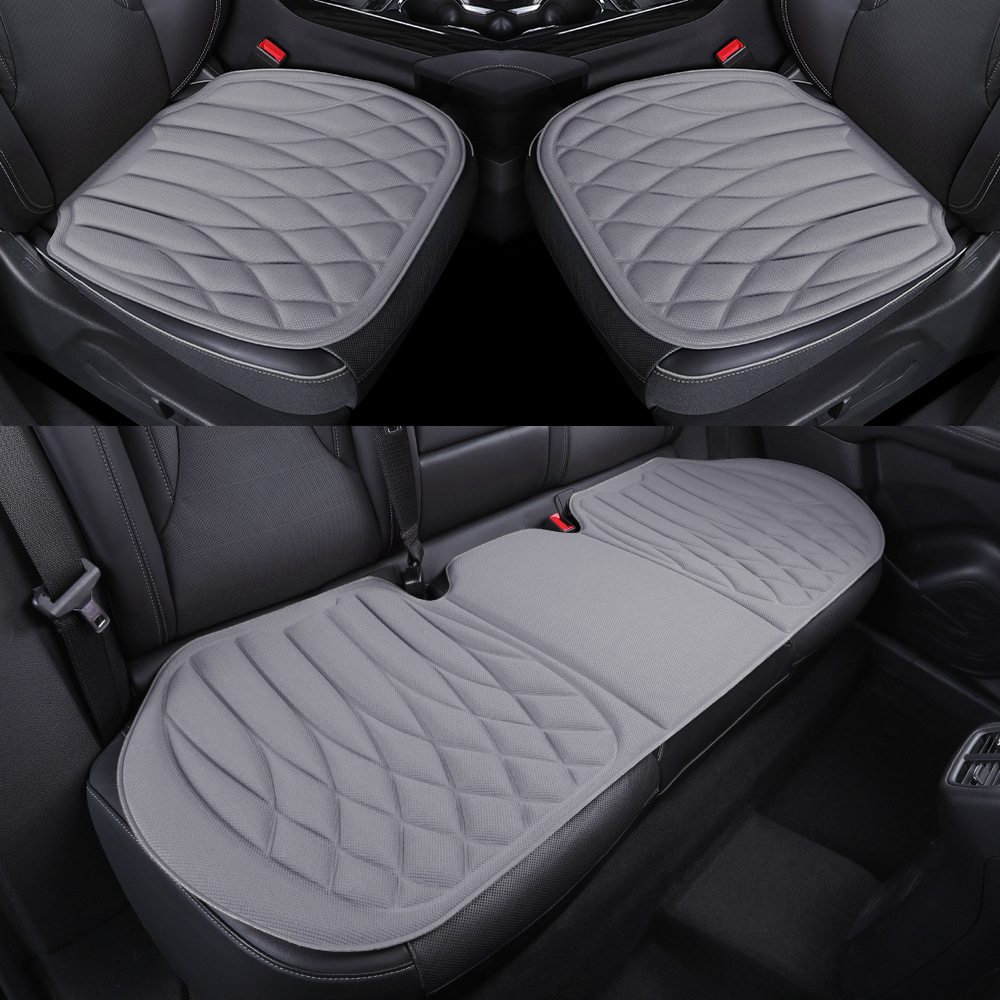 Car seat cushion made of seaweed fiber, breathable and heat-pressed for all seasons, one-piece molded latex, universal non-slip seat cushion three-piece set