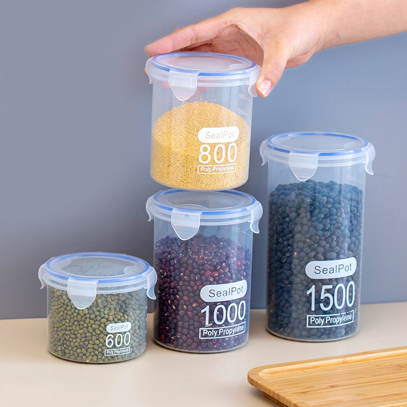 大型密封透明プラスチック密封缶粉ミルク缶食品缶キッチン五穀雑穀収納ボックス貯蔵タンク|undefined