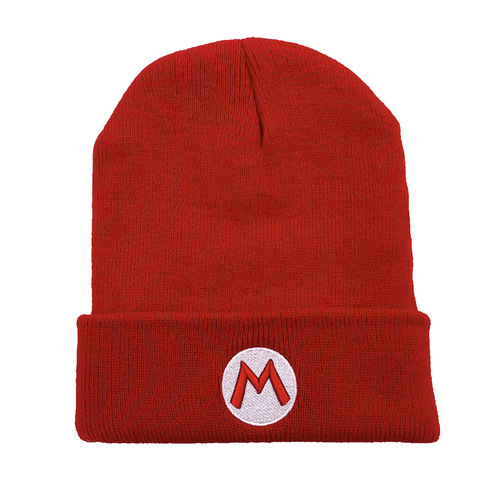 Cross-border Mario cartoon embroidery yarn knitting hat Super Mario men and women autumn and winter warm hat cold hat