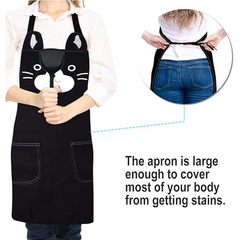 Transfronterizos Amazon delantal de poliéster ropa de trabajo logotipo personalizado animal patrón creativo pareja delantal cocina doméstica